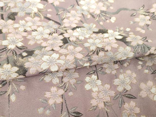 平和屋着物●訪問着 寿光織 枝垂れ桜 風景文 金糸 正絹 逸品 DABJ8397ps