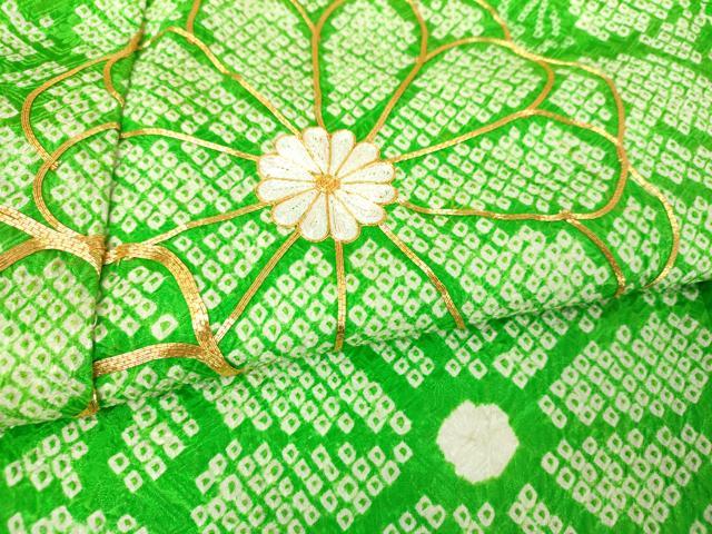 平和屋着物●豪華振袖 総絞り 駒刺繍 菊文 正絹 逸品 DABJ8411ps