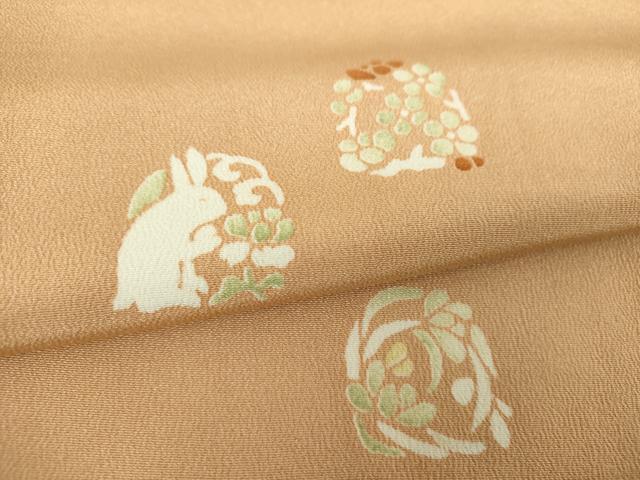 平和屋着物●上質な小紋 花兎 正絹 逸品 DABJ8413ps
