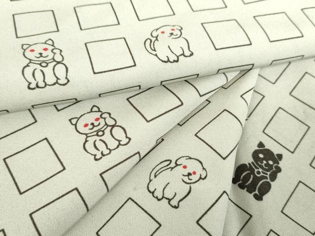 平和屋着物●上質な長襦袢 無双仕立て 招き猫 犬 正絹 逸品 DABJ8424ps