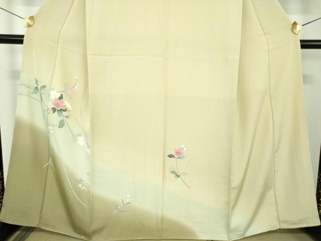 平和屋着物●訪問着 友禅 枝花文 暈し染め 正絹 逸品 未使用 DABJ8428ps