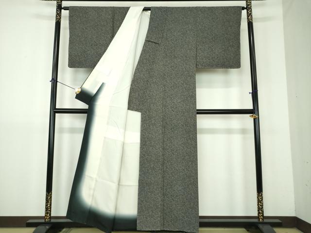 平和屋着物●江戸小紋 宝尽くし 黒地 正絹 逸品 DABJ8435ps