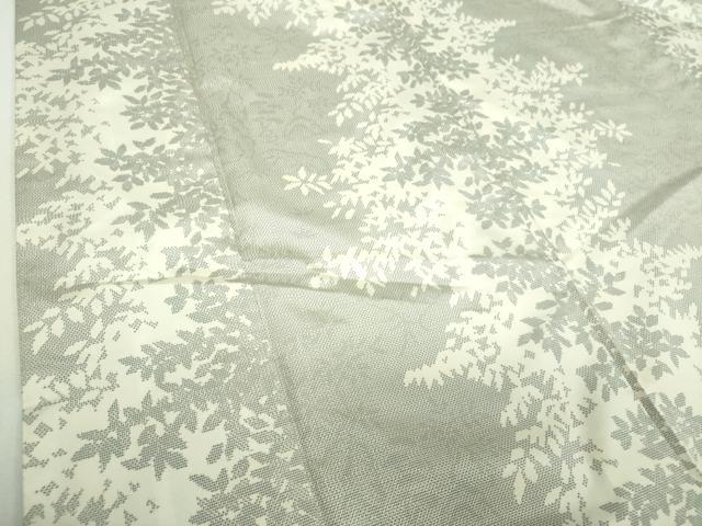 平和屋着物●本場大島紬 白大島 9マルキ 草葉シルエット 正絹 逸品 DABJ8437ps