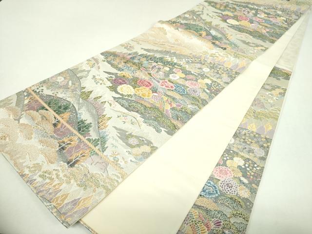 平和屋着物▼六通柄袋帯 唐織 古都乃四季 金銀糸 正絹 逸品 DABJ8507ps