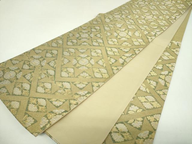 平和屋着物▼六通柄袋帯 花菱文 金銀糸 さが美扱い 正絹 逸品 未使用 DABJ8514ps