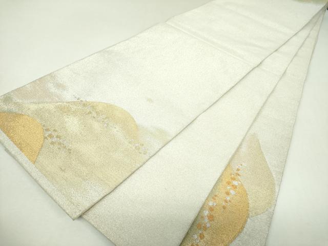 平和屋着物▼爪掻き本綴れ 太鼓柄袋帯 遠山霞文 金銀糸 正絹 逸品 DABJ8525ps