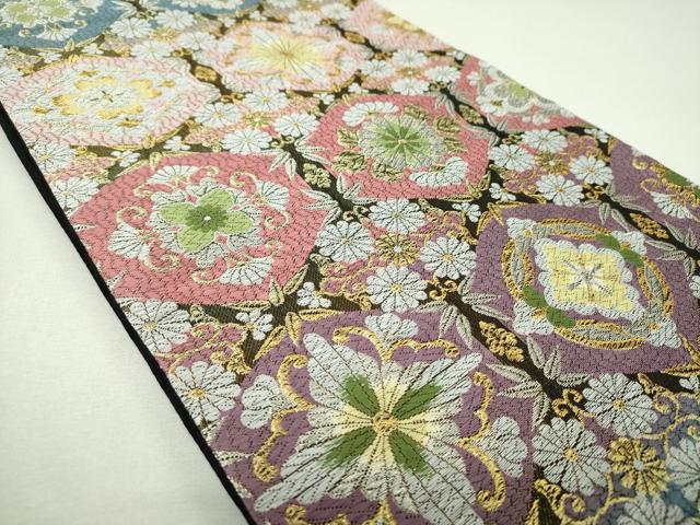 平和屋着物●六通柄袋帯 唐織 今昔・古風 金銀糸 正絹 逸品 DABJ8529ps