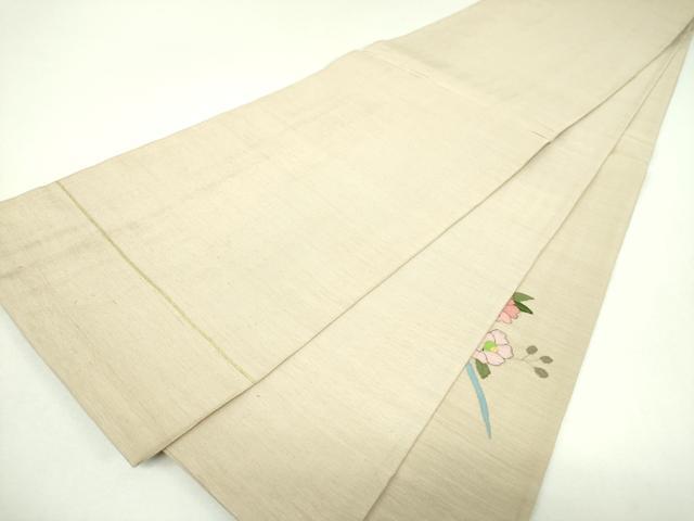 平和屋着物▼明綴れ 太鼓柄袋帯 扇面花鳥文 金糸 正絹 逸品 DABJ8532ps