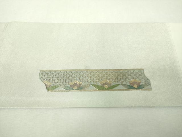 平和屋着物▼中国三大刺繍 スワトウ刺繍 汕頭刺繍 総刺繍 九寸名古屋帯 正倉院花文 金銀彩 引箔 正絹 逸品 DABJ8560ps