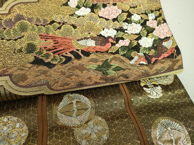 平和屋本店▼六通柄袋帯 寛永華彫文 引箔 本金箔 正絹 逸品 DABJ8600ps
