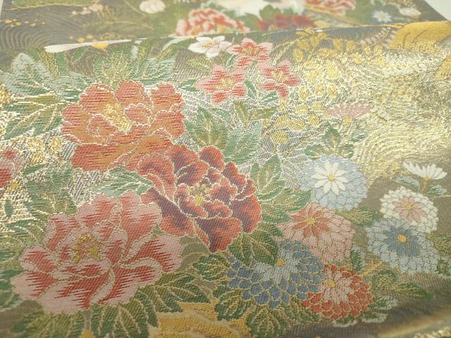 平和屋着物▼六通柄袋帯 華鳳絵文 金糸 正絹 逸品 DABJ8616ps
