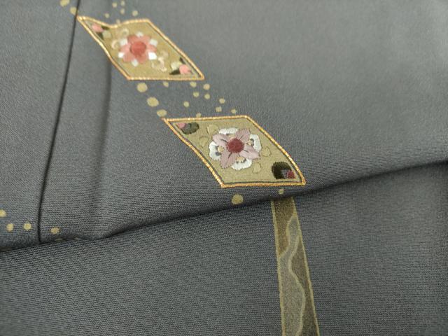 平和屋着物●訪問着 駒刺繍 花菱文 金彩 正絹 逸品 未使用 DABJ8622ps