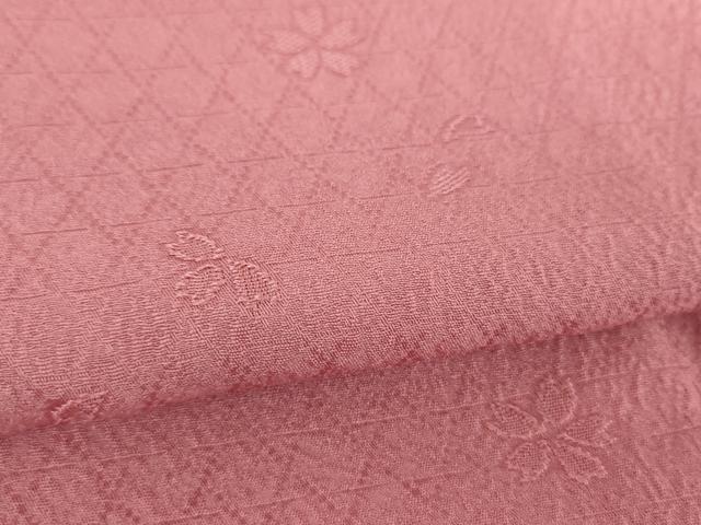 平和屋着物●上質な色無地 舞桜地紋 長春色 正絹 逸品 DABJ8625ps