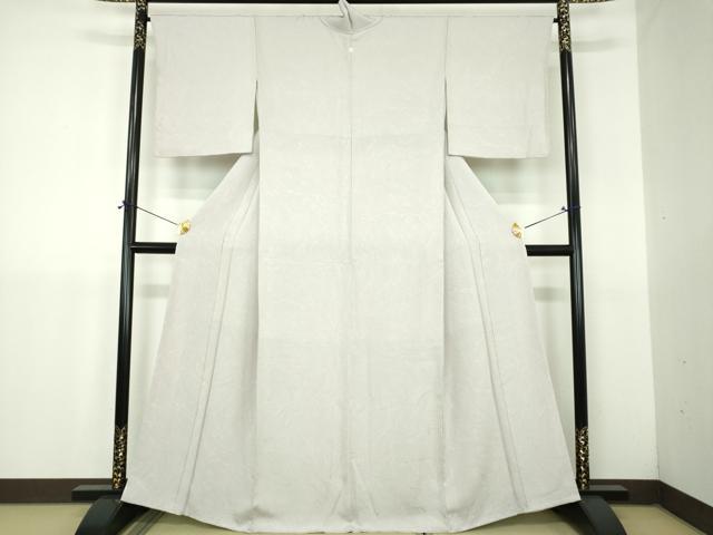 平和屋着物●上質な色無地 墨流し地紋 薄雲鼠色 正絹 逸品 DABJ8626ps