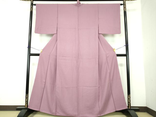平和屋着物●上質な色無地 紋意匠 京紫色 正絹 逸品 DABJ8628ps