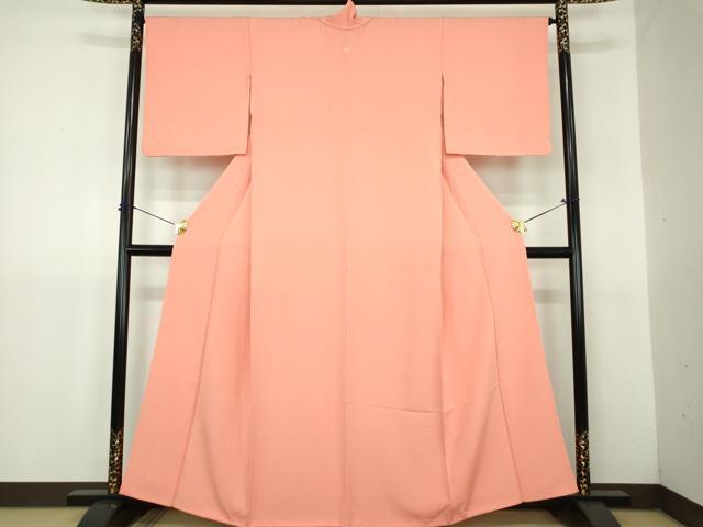 平和屋着物●上質な色無地 曙色 正絹 逸品 DABJ8631ps