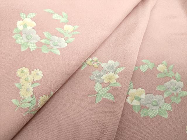 平和屋着物●上質な小紋 草花丸文 ロング丈 正絹 逸品 DABJ8640ps