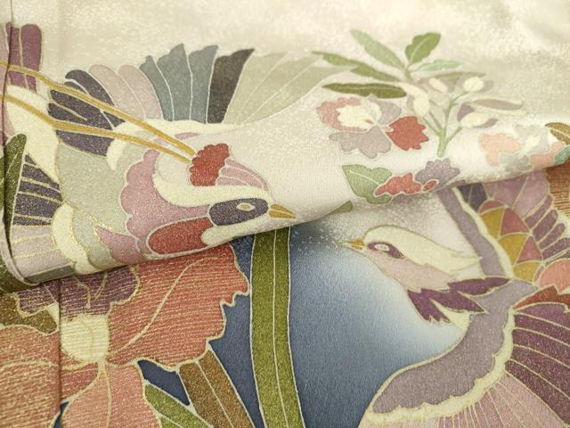 平和屋着物●訪問着 作家物 鳳凰花文 暈し染め 金彩 正絹 逸品 DABJ8677ps