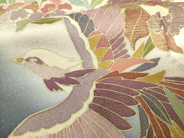 平和屋着物●訪問着 作家物 鳳凰花文 暈し染め 金彩 正絹 逸品 DABJ8677ps