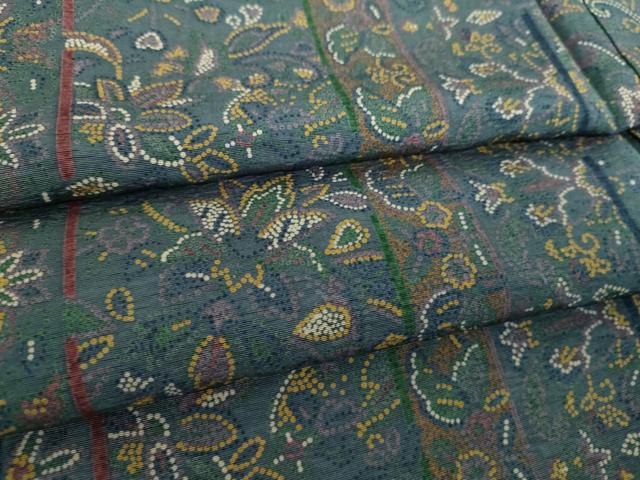 平和屋着物▼上質な小紋 更紗花間道 正絹 逸品 DABJ8678ps