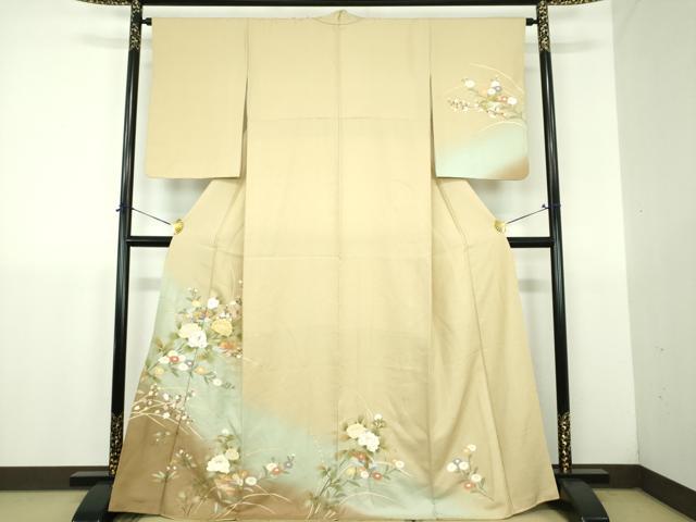 平和屋着物●訪問着 地紙花文 暈し染め 金彩 正絹 逸品 DABJ8681ps