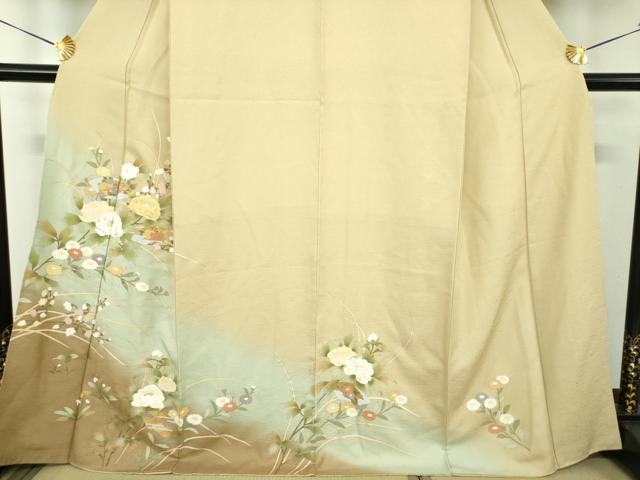平和屋着物●訪問着 地紙花文 暈し染め 金彩 正絹 逸品 DABJ8681ps