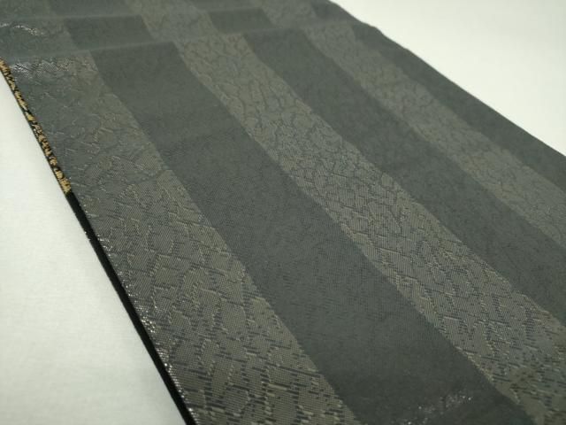平和屋着物▼両面 六通柄袋帯 草花文 金糸 正絹 逸品 DABJ8724ps