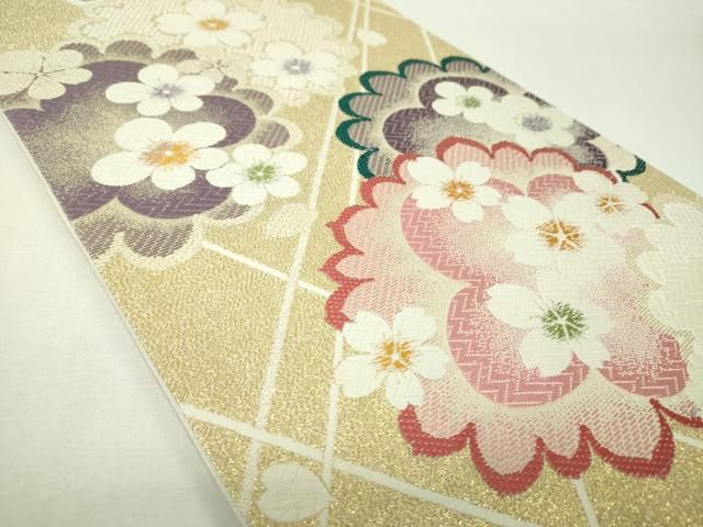 平和屋着物▼六通柄袋帯 唐織 夢・HANABI 金銀糸 正絹 逸品 DABJ8800ps