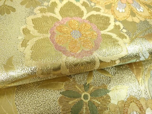 平和屋着物▼六通柄袋帯 鳳凰花文 金銀糸 正絹 逸品 DABJ8819ps