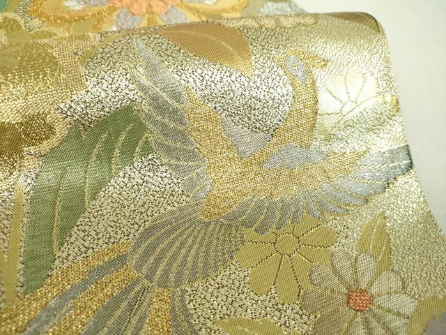 平和屋着物▼六通柄袋帯 鳳凰花文 金銀糸 正絹 逸品 DABJ8819ps