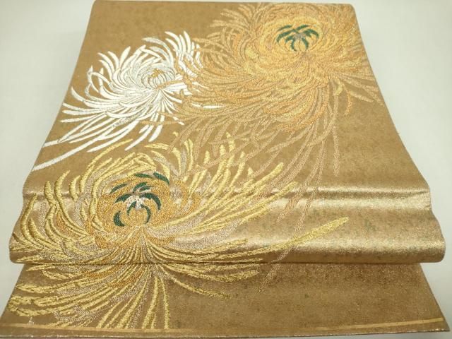 平和屋着物▼西陣 高島織物謹製 六通柄袋帯 儒珍織 乱菊 金銀糸 引箔 正絹 逸品 DABJ8862ps