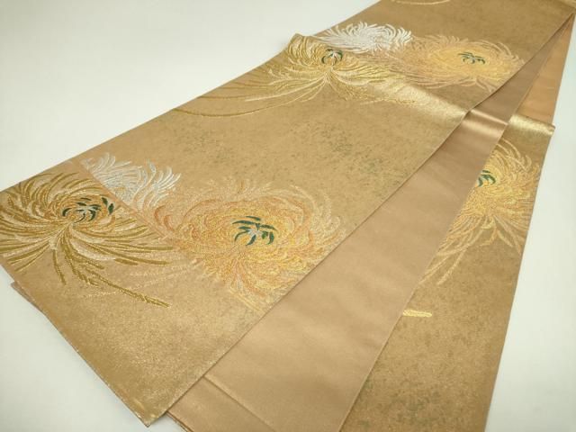 平和屋着物▼西陣 高島織物謹製 六通柄袋帯 儒珍織 乱菊 金銀糸 引箔 正絹 逸品 DABJ8862ps