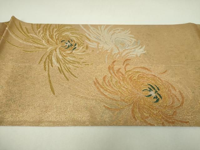 平和屋着物▼西陣 高島織物謹製 六通柄袋帯 儒珍織 乱菊 金銀糸 引箔 正絹 逸品 DABJ8862ps