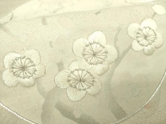 平和屋着物▼六通柄袋帯 駒刺繍 花丸文 金銀糸 正絹 逸品 DABJ8873ps