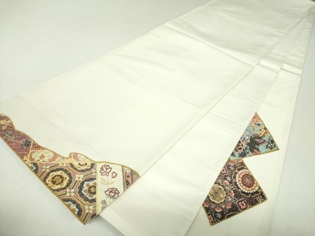 平和屋着物▼太鼓柄袋帯 粋袋帯 更紗花鳥文 金彩 金通し地 正絹 逸品 DABJ8876ps