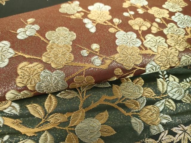 平和屋着物▼ファッションデザイナー 花井幸子 六通柄袋帯 吉祥花文 金銀糸 正絹 逸品 DABJ8892ps