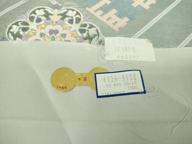 平和屋着物▼西陣 押田和男謹製 六通柄袋帯 唐織 御天取華文 金銀糸 証紙付き 正絹 逸品 DABJ8942ps