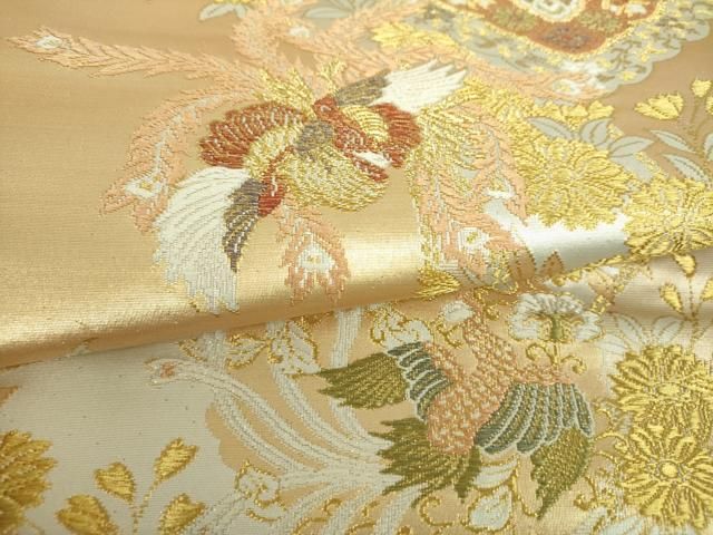 平和屋着物▼六通柄袋帯 麗鳳錦 金銀糸 正絹 逸品 DABJ8968ps