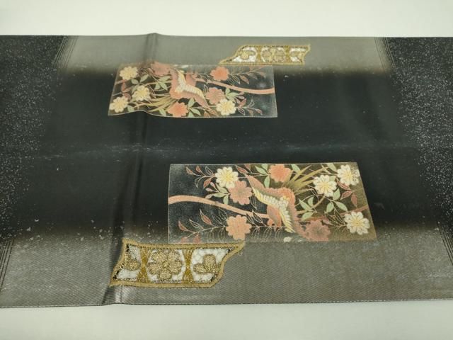 平和屋着物▼太鼓柄袋帯 刺繍 鳳凰花文 金銀彩 引箔 正絹 逸品 DABJ8980ps