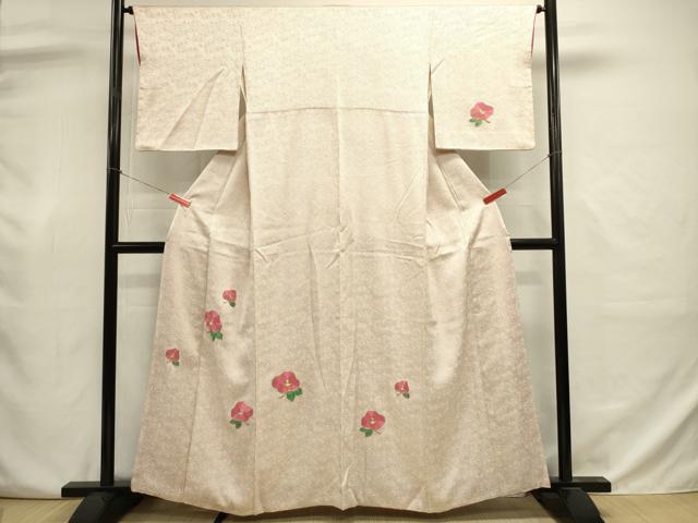 平和屋着物■訪問着 駒刺繍 総刺繍 椿 金糸 正絹 逸品 DABJ9001ya