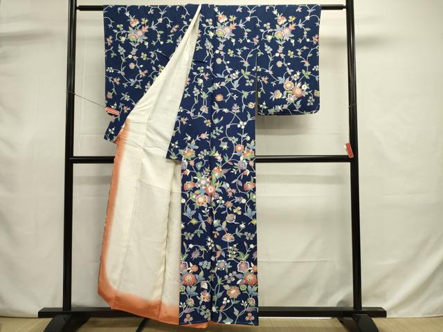 平和屋着物■訪問着 更紗花文 正絹 逸品 未使用 DABJ9005ya
