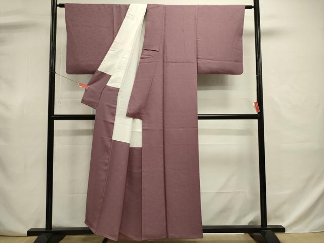 平和屋着物■上質な色無地 舞花地紋 古代紫色 正絹 逸品 DABJ9011ya