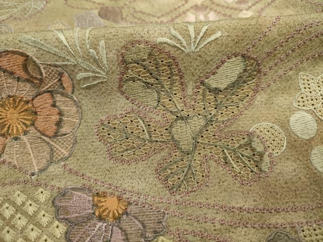 平和屋着物■中国三大刺繍 スワトウ刺繍 汕頭刺繍 総刺繍 訪問着 花唐草文 暈し染め やまと誂製 正絹 逸品 DABJ9018ya