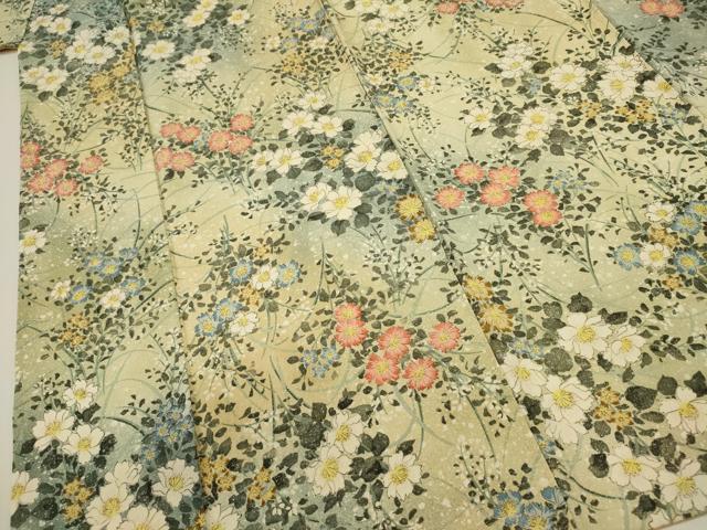 平和屋着物■上質な小紋 草花文 暈し染め 金彩 正絹 逸品 DABJ9019ya