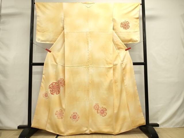 平和屋着物■中国三大刺繍 相良刺繍 訪問着 花絵皿文 暈し染め 正絹 逸品 DABJ9029ya