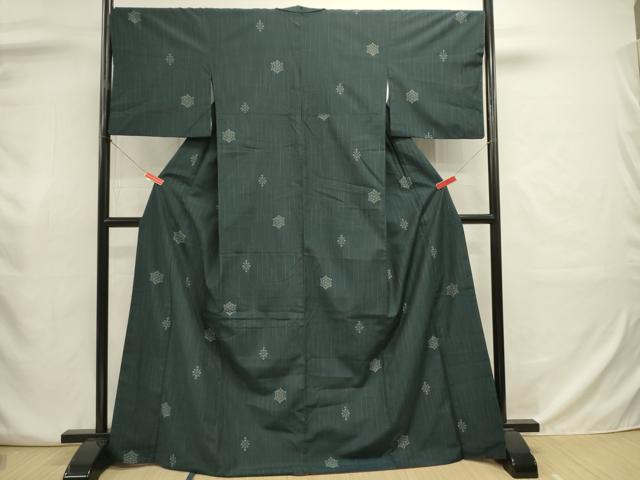 平和屋着物■上質な紬 亀甲花文 正絹 逸品 DABJ9030ya