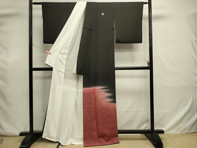 平和屋着物■豪華黒留袖 霞文 暈し染め 正絹 逸品 DABJ9035ya