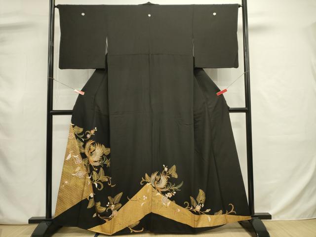 平和屋着物■豪華黒留袖 鳳凰花文 金銀彩 正絹 逸品 DABJ9036ya