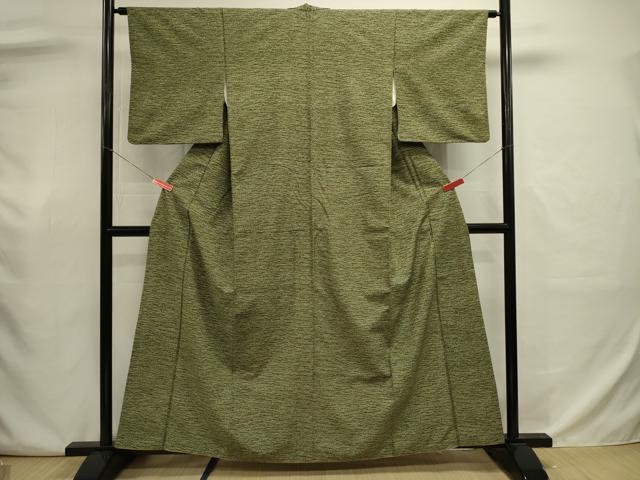 平和屋着物■上質な小紋 紬地 芝草文 正絹 逸品 DABJ9039ya