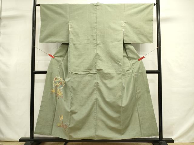 平和屋着物■中国三大刺繍 相良刺繍 総刺繍 色留訪問着 紬地 鳳凰花文 正絹 逸品 DABJ9042ya